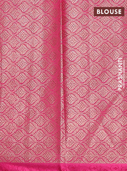 Banarasi semi dupion saree pink  with allover thread & zari woven buttas and small thread woven border