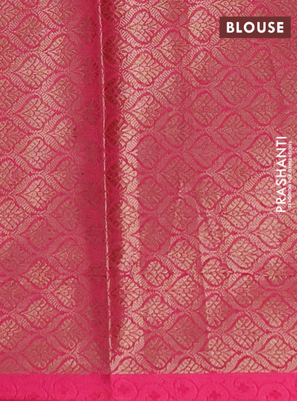 Banarasi semi dupion saree purple and pink with allover thread & zari woven buttas and small thread woven border