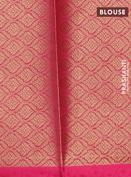 Banarasi semi dupion saree dual shade of pinkish orange and pink with allover thread & zari woven buttas and small thread woven border
