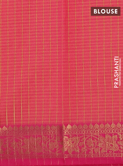 Banarasi semi dupion saree mustard yellow and pink with allover woven buttas and woven border