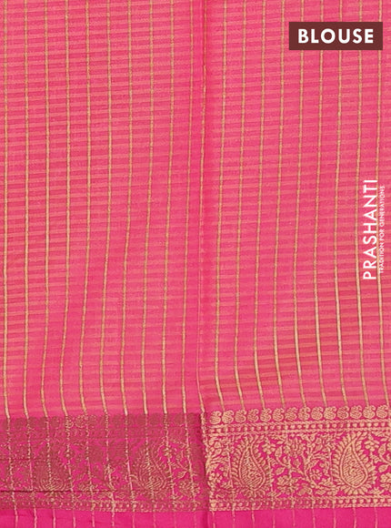 Banarasi semi dupion saree mustard yellow and pink with allover thread & zari woven buttas and woven border