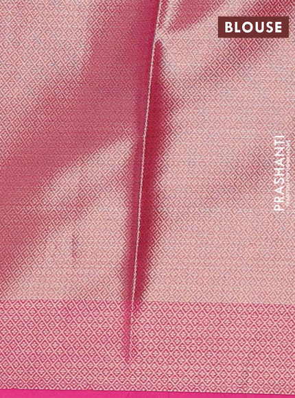 Banarasi semi dupion saree pink with allover woven buttas and woven border