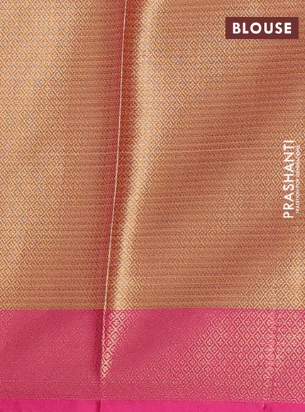 Banarasi semi dupion saree mustard yellow and pink with allover woven buttas and woven border