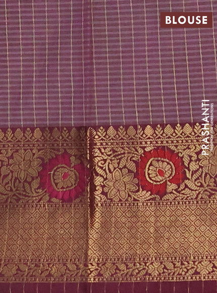 Banarasi semi dupion saree pastel green and wine shade with allover woven buttas and woven border