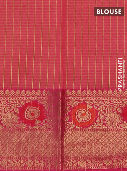 Banarasi semi dupion saree teal green and magenta pink with allover woven buttas and woven border