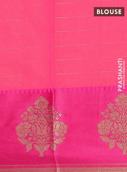 Banarasi semi dupion saree mustard yellow and pink with allove checked pattern and woven butta border