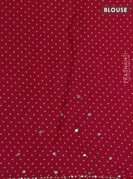 Modal silk saree pink with allover ajrakh prints and mirror & sequin embroidery pallu