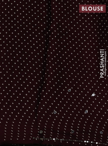 Modal silk saree deep maroon with allover ajrakh prints and mirror & sequin embroidery pallu