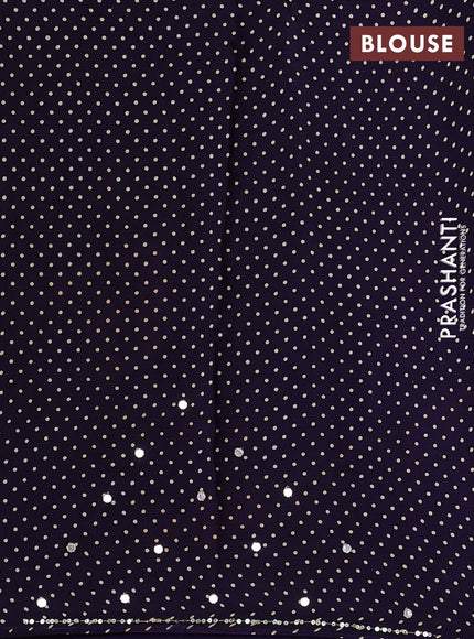 Modal silk saree dark blue with allover ajrakh prints and mirror & sequin embroidery pallu
