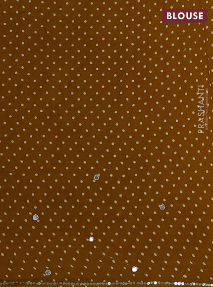 Modal silk saree mustard yellow with allover ajrakh prints and mirror & sequin embroidery pallu