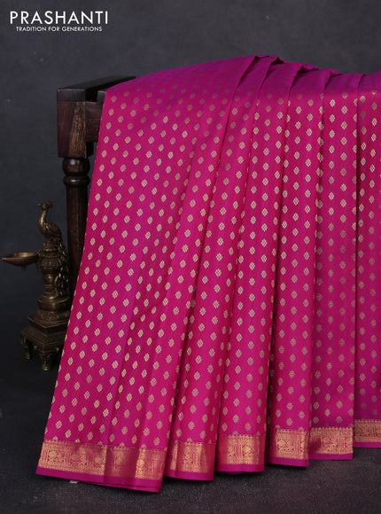 Pure kanchipuram silk saree pink with allver zari woven 1000 buttas and small zari woven border
