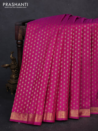 Pure kanchipuram silk saree pink with allver zari woven 1000 buttas and small zari woven border