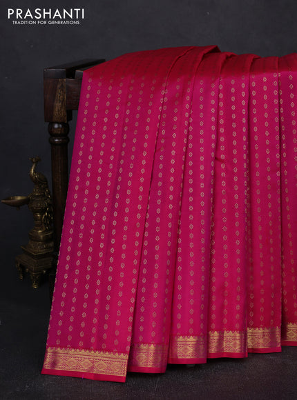 Pure kanchipuram silk saree pink with allver zari woven 1000 buttas and small zari woven border
