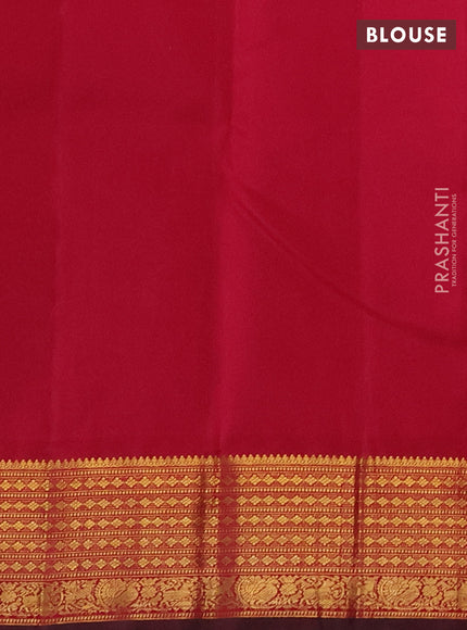 Pure kanchipuram silk saree bottle green and pink with allover vairaosi pattern & zari woven buttas and zari woven border
