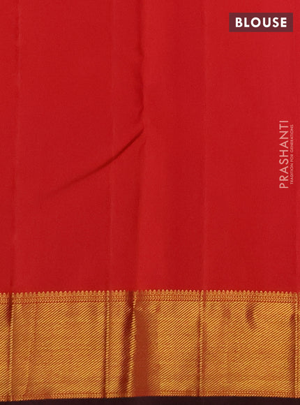 Pure kanchipuram silk saree orange and pink with allover zari checked pattern and zari woven border