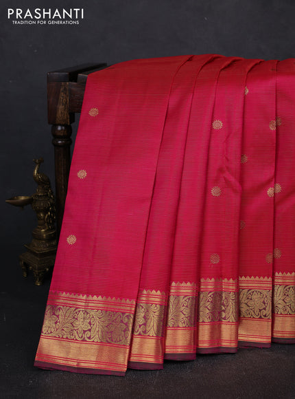 Pure kanchipuram silk saree pink with allover vairaosi pattern & zari woven buttas and zari woven border