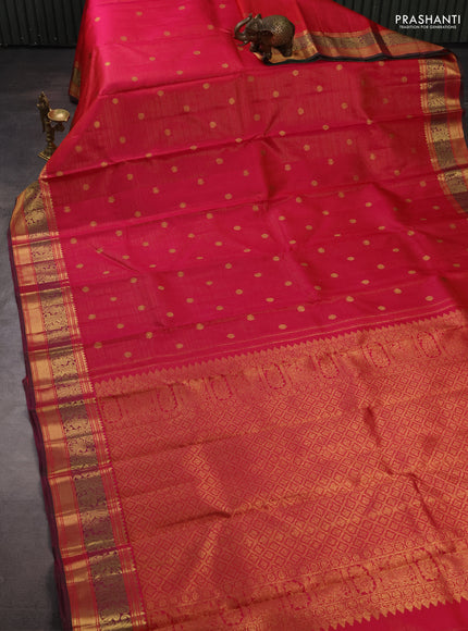 Pure kanchipuram silk saree pink with allover vairaosi pattern & zari woven buttas and zari woven border