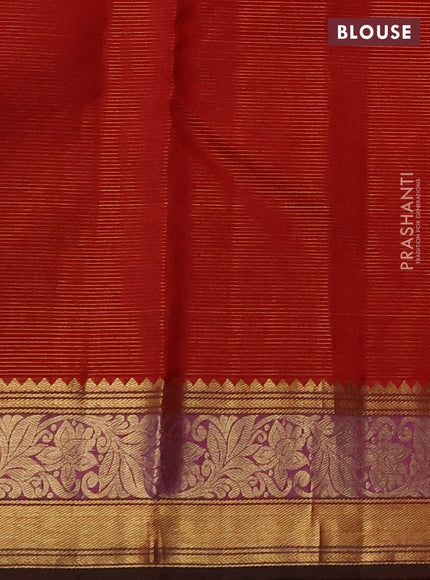 Pure kanchipuram silk saree maroon and green with allover vairaosi pattern & zari woven buttas and zari woven border