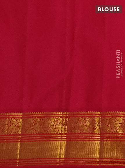 Pure kanchipuram silk saree pale yellow and pink with zari woven buttas and zari woven korvai border