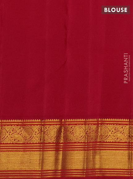 Pure kanchipuram silk saree parrot green and pink with zari woven buttas and zari woven border
