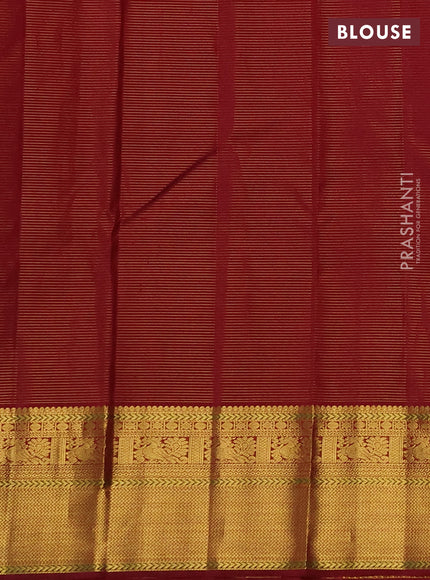 Pure kanchipuram silk saree deep maroon with allover vairaosi pattern & zari woven buttas and long zari woven border