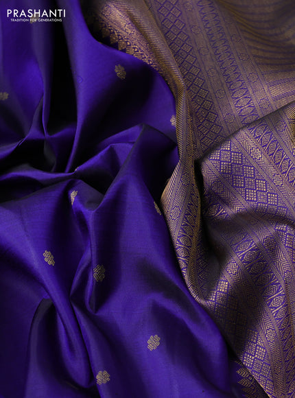 Pure kanchipuram silk saree violet with allover zari woven buttas and zari woven border
