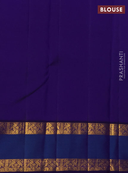 Pure kanchipuram silk saree peach pink and violet with zari woven buttas and rettapet zari woven border