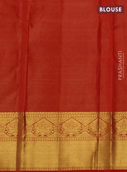 Pure kanchipuram silk saree red with allover vairaosi pattern & zari woven buttas and zari woven border