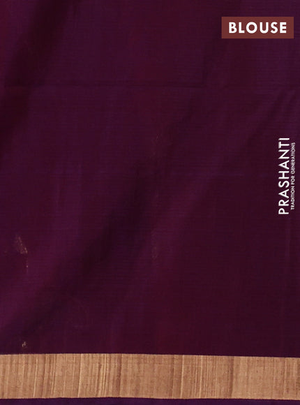 Kora silk cotton saree maroon and purple with allover zari woven buttas and zari woven border