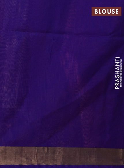Kora silk cotton saree light pink and blue with allover zari woven buttas and zari woven border