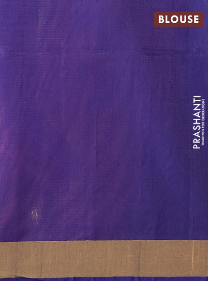 Kora silk cotton saree peach pink and blue with allover zari woven buttas and zari woven border