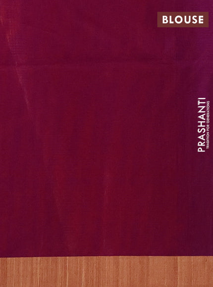 Kora silk cotton saree orange and dual shade of bluish red with allover zari woven buttas and zari woven border