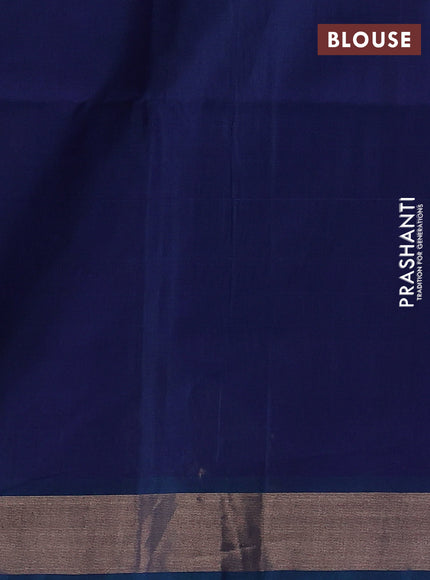Kora silk cotton saree violet and dual shade of greenish violet with zari woven buttas and zari woven border