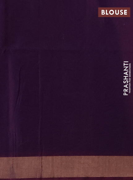 Kora silk cotton saree violet and dual shade of purple with zari woven buttas and zari woven border