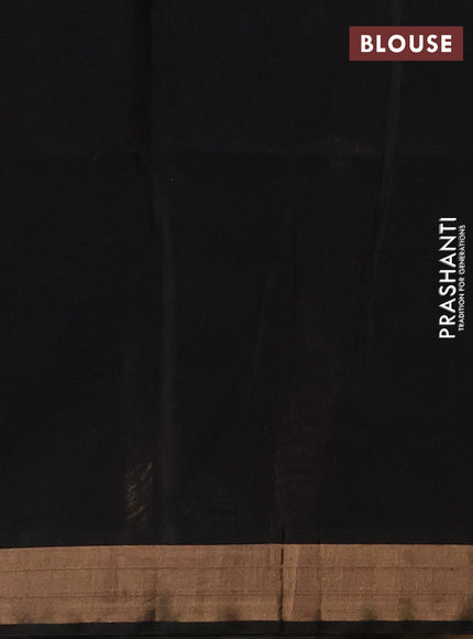 Kora silk cotton saree deep purple and black with zari woven buttas and zari woven border