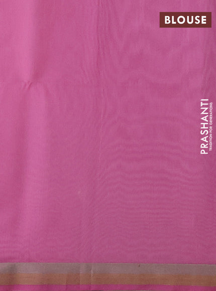 Kora silk cotton saree off white and light pink with silver & gold zari woven buttas and zari woven border