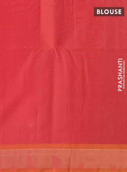 Kora silk cotton saree magenta pink and pink with zari woven buttas and zari woven border