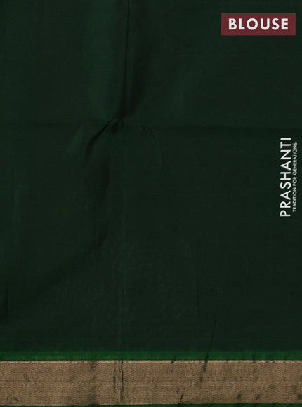 Kora silk cotton saree deep maroon and green with zari woven buttas and zari woven border