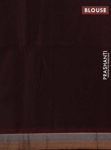 Kora silk cotton saree dark blue and deep maroon with zari woven buttas and zari woven border