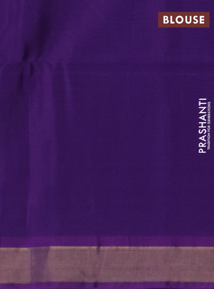 Kora silk cotton saree violet and purple with zari woven buttas and zari woven border
