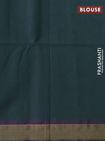 Kora silk cotton saree green and dual shade of greenish purple with zari woven buttas and zari woven border