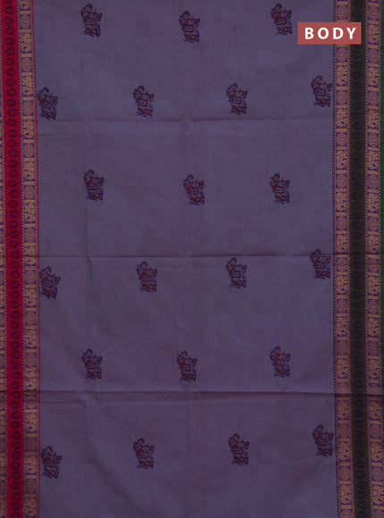 Chettinad cotton saree purple with butta prints and ganga jamuna border
