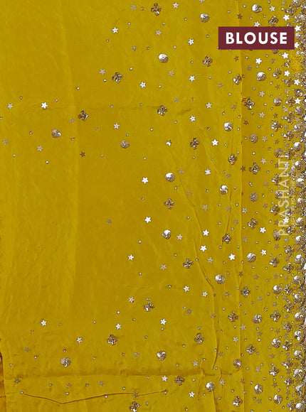 Organza Saree mustard yellow with allover sequin work