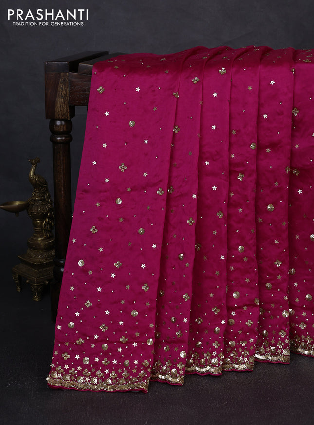 Organza Saree pink with allover sequin work