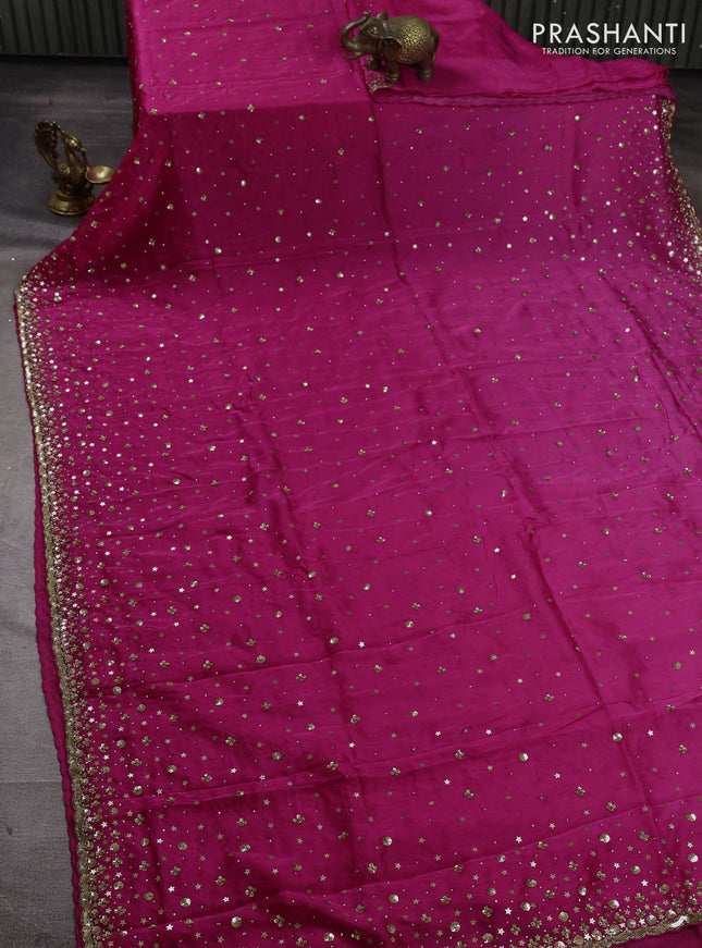 Organza Saree pink with allover sequin work