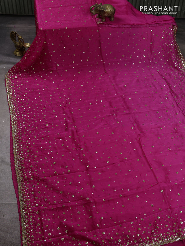 Organza Saree pink with allover sequin work
