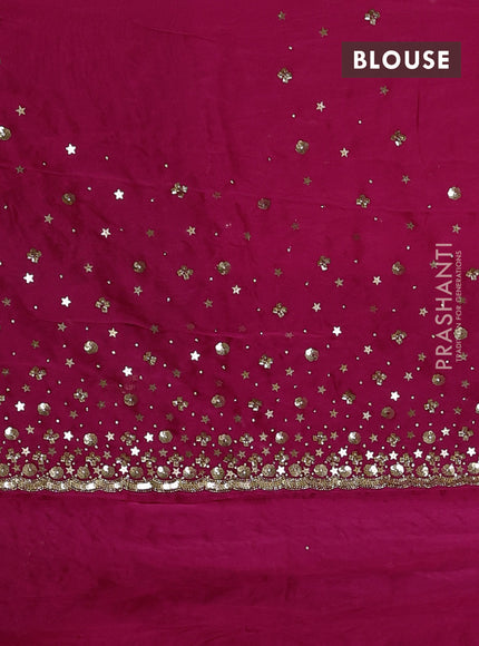 Organza Saree pink with allover sequin work
