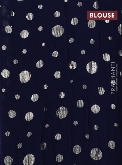 Georgette Saree navy blue with allover sequin embroidery work