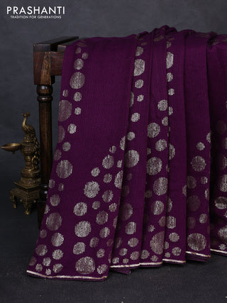 Georgette Saree purple with allover sequin embroidery work