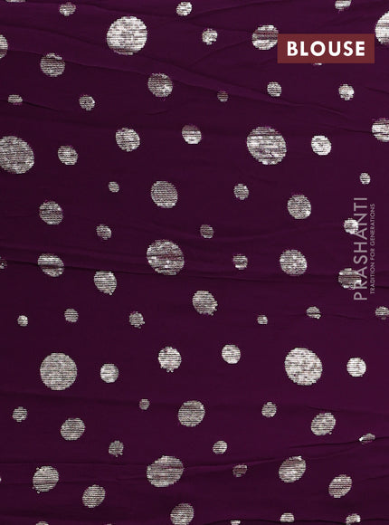 Georgette Saree purple with allover sequin embroidery work